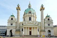 Church of St Charles Borromeo with twin columns and oval dome