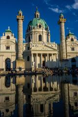 Cityscape view of Vienna, Austria with historic buildings and blue sky