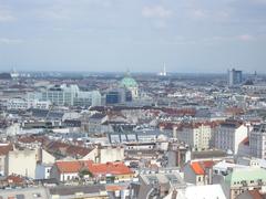 view of Vienna from the top observation deck of the Flakturm at Haus des Meeres