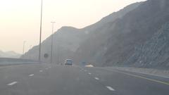 Fujairah Dubai Road UAE panoramic view