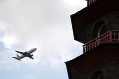 Aircraft over Kew Gardens, London