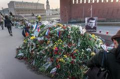 Flowers for Boris Nemtsov memorial