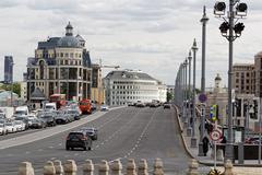 Bolshoy Moskvoretsky Bridge in Moscow, view from Varvarka Street