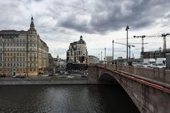 Bolshoy Moskvoretsky Bridge and Balchug Street in Moscow