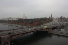 Moscow Kremlin and St. Basil's Cathedral across the Moscow River