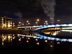 Bolshoy Ustyinsky Bridge at night in Moscow