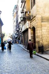 People walking in a city street in Egypt