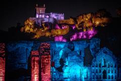 Illuminated Golkonda Fort at night