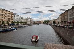 A panoramic view of Tsentralny District in St. Petersburg, Russia