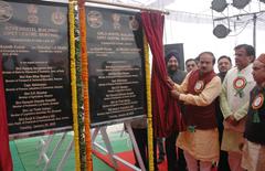 Union Minister Ananthkumar unveiling plaque at CIPET Hostel foundation stone ceremony in Sonipat, Haryana