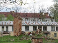 ruins of Desyatinny Monastery cathedral in Novgorod, Russia