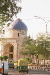 Closer view of Blue Gumbad in Nizamuddin circle, New Delhi