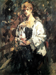 Portrait of Zinaida Pertseva by Konstantin Korovin