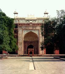 Tomb of Akbar main building view from the west with Mughal water channels