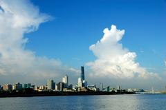 Scenic view of blue sky and clear water in Guangzhou, China