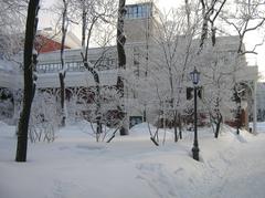 Saint Petersburg Fontanka river with a theater in the background