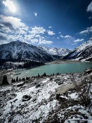 Big Almaty Lake in winter, Kazakhstan