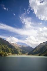 Scenic view of Ile-Alatau National Park with mountains and lush greenery