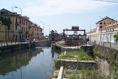 Naviglio Pavese in Milan with Conca Fallata Monte da