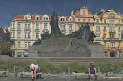 Jan Hus Memorial in Old Town Square, Prague