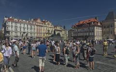 Old Town Square in Prague on a sunny day