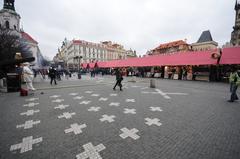 A scenic view of Prague with historic buildings and the Vltava River