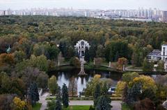 VDNKh All-Russian Exhibition Center in Moscow view from Cosmos pavilion