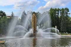 Golden Ear Fountain at VDNKh in Moscow, Russia