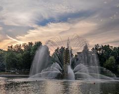 Golden ears of wheat fountain at VDNKh