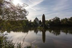 VDNH Third Kamensky Pond with Golden Ear Fountain