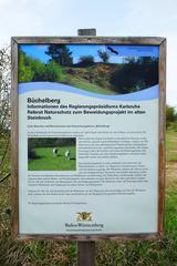 Information board of the Karlsruhe regional council on sheep grazing in the nature reserve, spring 2019