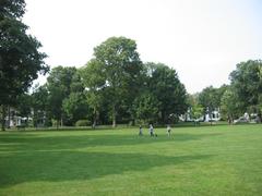 Lexington Battle Green with historic buildings and monuments