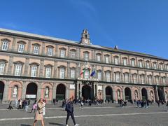 Facade of the Royal Palace of Naples seen from Piazza del Plebiscito