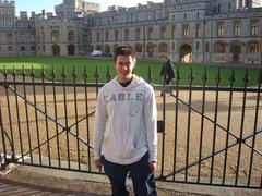 Michael Blumeyer posing at Buckingham Palace in London