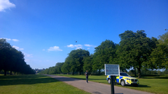 President Joe Biden leaving Windsor Castle in Marine One helicopter