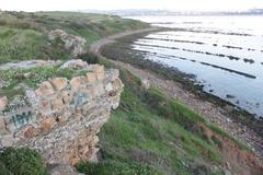 Walls of the circular battery of the Fuerte de San García in Algeciras, Andalusia, Spain