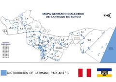 Mapa de distribución etnolingüística de germano-parlantes en Santiago de Surco