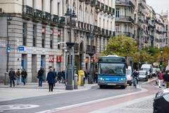 EMT buses in Puerta del Sol during Christmas traffic restrictions