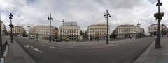 Panoramic view of Puerta del Sol, Madrid during quarantine