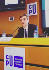 Nicolas Cadène speaking at a colloquium organized by the French Conference of University Presidents on May 19, 2016