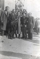 Five friends at the Warsaw Ghetto Heroes Monument dedication, 1948