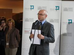 Museum of the History of Polish Jews in Warsaw press conference