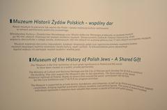 Information board at the Museum of the History of Polish Jews in Warsaw