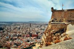 view of Santa Barbara Castle in Alicante, Spain