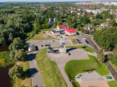 Aerial view of the Victory Monument in Russia