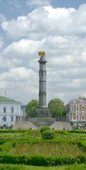 Battle of Poltava monument in the center of Poltava, Ukraine