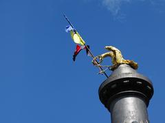 Tsarist Eagle atop Monument to Battle of Poltava in Poltava, Ukraine