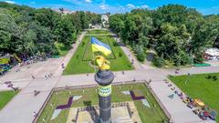 Glory Monument at Kruhla Square in Poltava, Ukraine