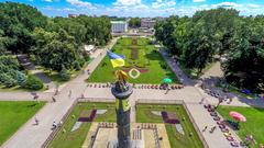 Glory monument in Kruhla Square, Poltava, Ukraine