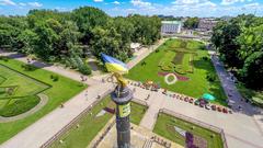 Glory Monument at Kruhla Square in Poltava, Ukraine